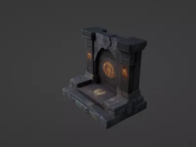 Ancient Ritual Altar with Glowing Runes   3D model