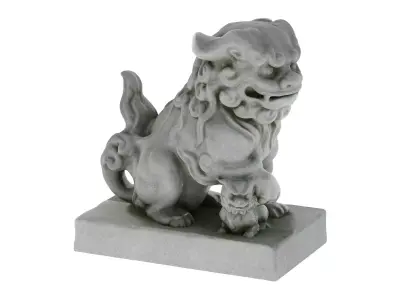 Komainu Statue  Low-poly 3D model