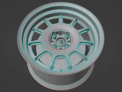 RS11 - 3 Piece Wheels - Game Ready Low-poly 3D model