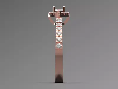 Romantic Solitaire Engagement Ring with Diamonds Model sr0090 3D print model