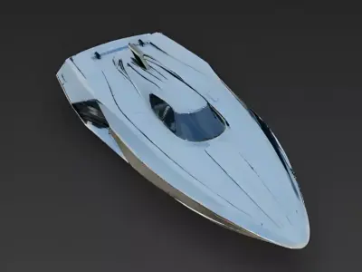Futuristic High-Speed Sport Yacht 3D Model Low-poly 3D model