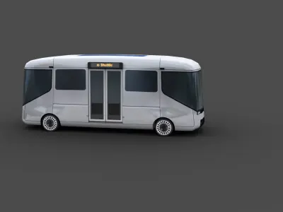 Arrival e-shuttle Low-poly 3D model
