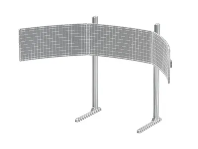 Triple Monitor Mount and Screen  3D model