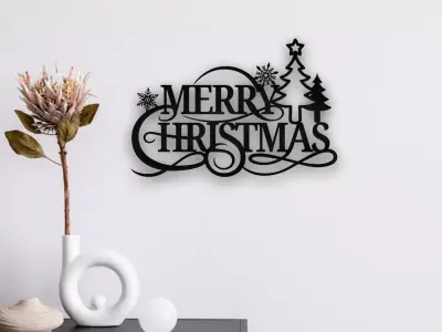 Merry Christmas Wall Art 3D print model purchase