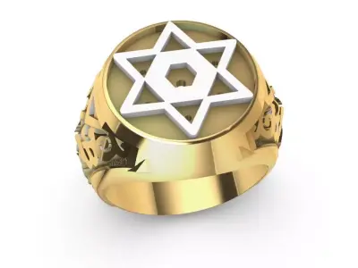 anillo estrella david Free 3D print model