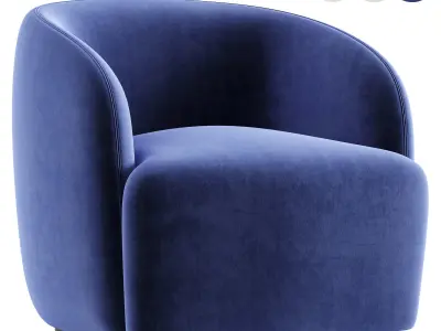 GWYNETH IVORY BOUCLE CHAIR 3D model