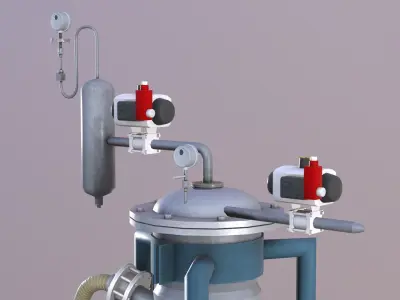 Fluid Bed Dryer Low-poly 3D model