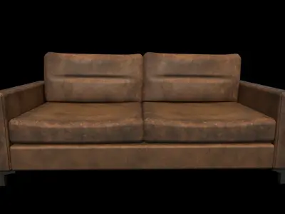 Sofa and Armchair Low-poly 3D model