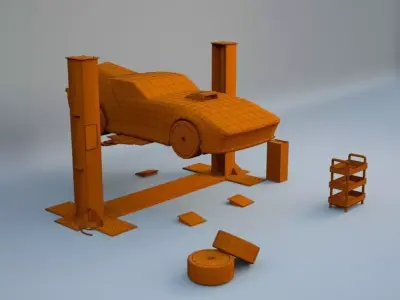 Garage scene 3D model