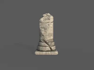 Low Poly Broken Column Low-poly 3D model purchase