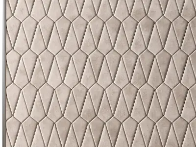 Panel tiled wall with geometric patterns 3D model