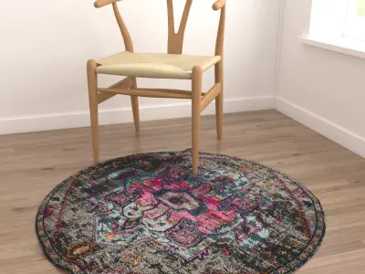 Round Rug Set 15 3D model
