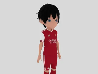 Arsenal Soccer Player Low-poly 3D model