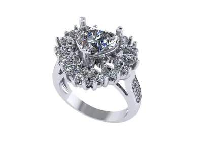 Women diamond ring 3d render 3D print model