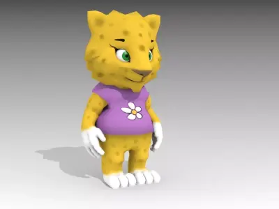 Jaguar Toon Low-poly 3D model