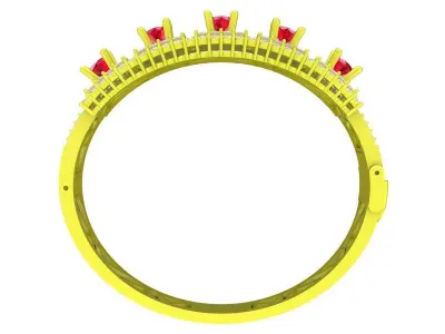 Luxury Ruby Diamond Band Ring for Women 7262 3D print model