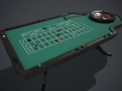 Roulette table PBR Low-poly 3D model