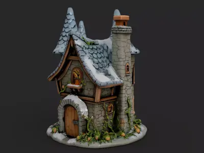 Fantasy Cottage Low-poly 3D model