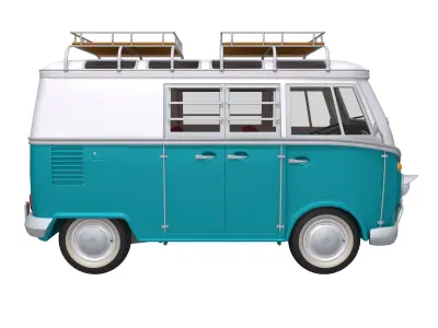 VW Camping Bus Cartoon 3D model
