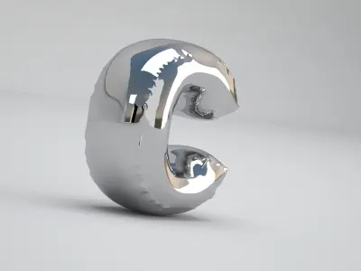 C Balloon Silver 3D model