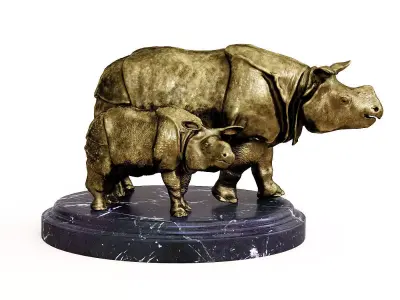 Rhino bronze 3D model