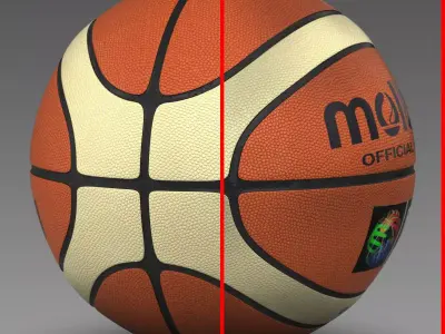 Basketball ball EBA bicolor Low-poly 3D model