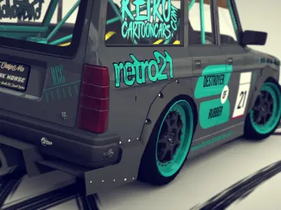 Cartoon Drift Car 3D model