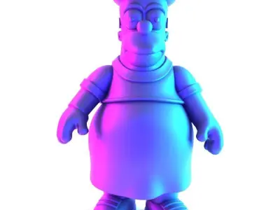 Fat Homer Simpson Tropical Floral Dress toy 3D print model