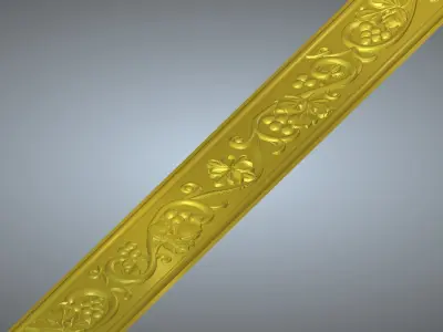 Church decoration marble woden Cornice 3D model