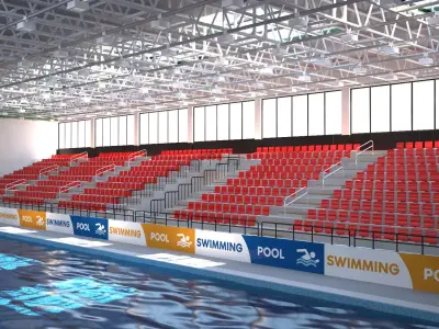  Olympic Swimming Pool Low-poly 3D model