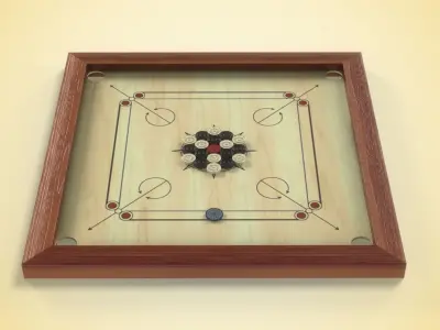 Carrom Board Low-poly 3D model