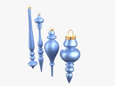 Christmas Tree Ornament Set11 - Pink LightBlue Low-poly 3D model