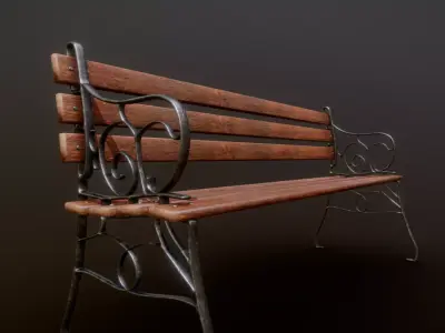 Park Bench Free 3D model