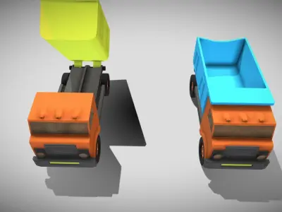 Toy Truck Low-poly 3D model