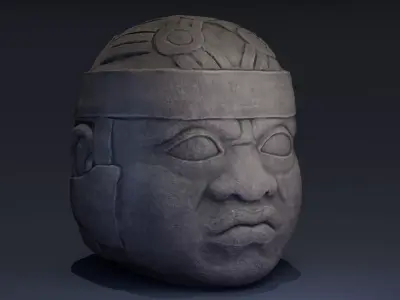 Olmec Statue Low-poly 3D model