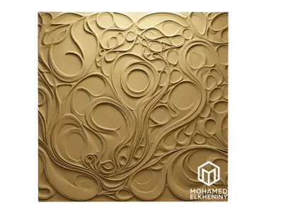 modern panel wall decor set wall relief mural CNC 144  3D model