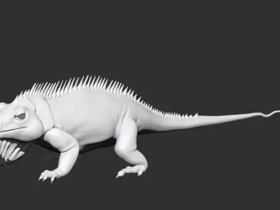 Iguana Base Mesh Sculpt and ZBrush ZTL file 3D model