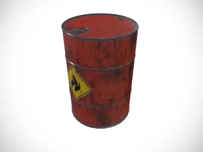 Oil Barrel Low-poly 3D model