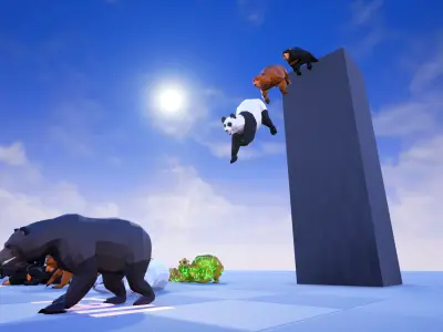 Poly Art Bears  Low-poly 3D model