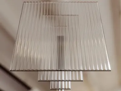 Fluted Glass Panes 01 Low-poly 3D model