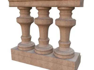Stone balustrades 01-05 3D Model Collection