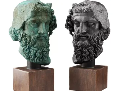Head of Heracles sculpture 3D model