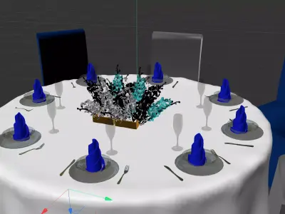 Round Dinner Table Free 3D model