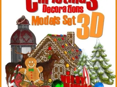 Christmas Decorations Models Set 3D model