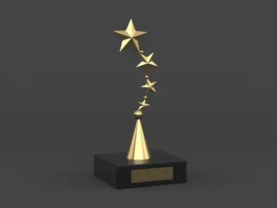Gold Trophy Cups 3D model get