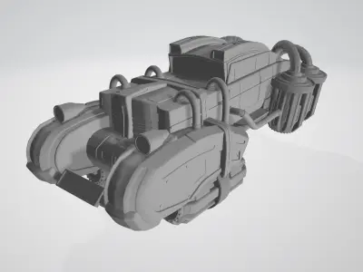 Futuristic car in retro style 3D print model 3D print model