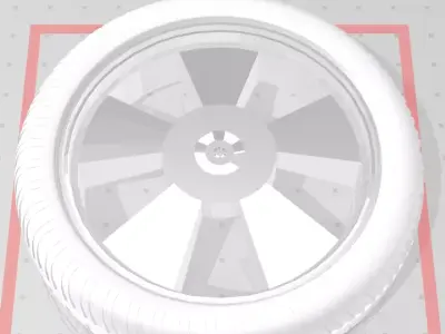 5 star deep dish rim and tyre 3D print model