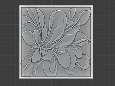 modern panel wall decor set wall relief mural CNC 129  3D model