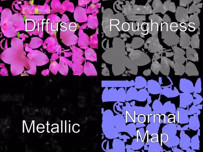 Vibrant Lotus Flower model pack Low-poly 3D model