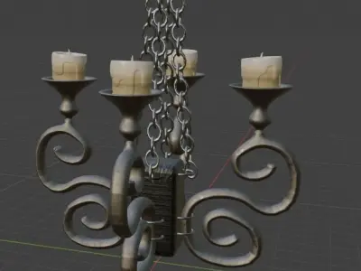 Medieval Chandelier 3D model